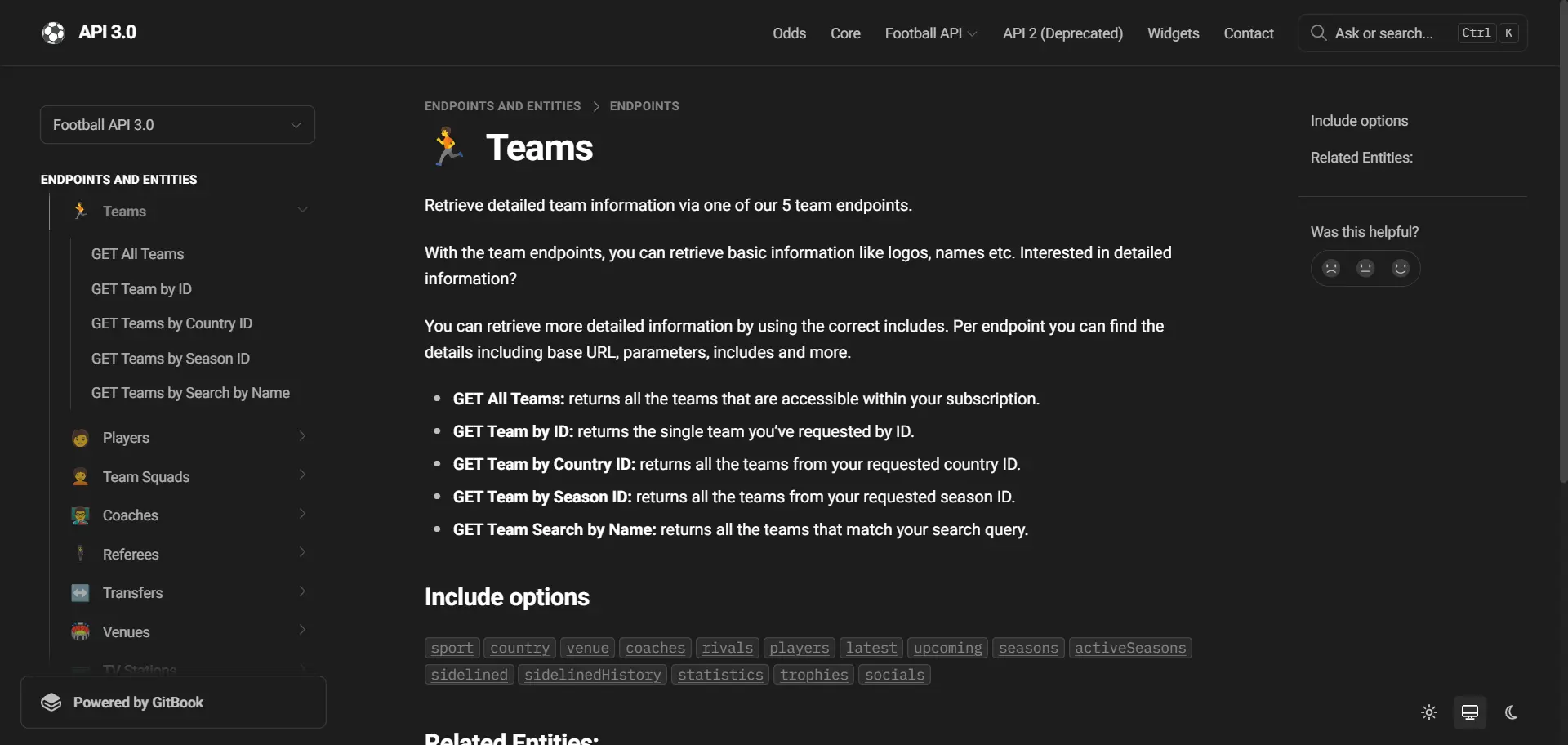 Sportmonks endpoints
